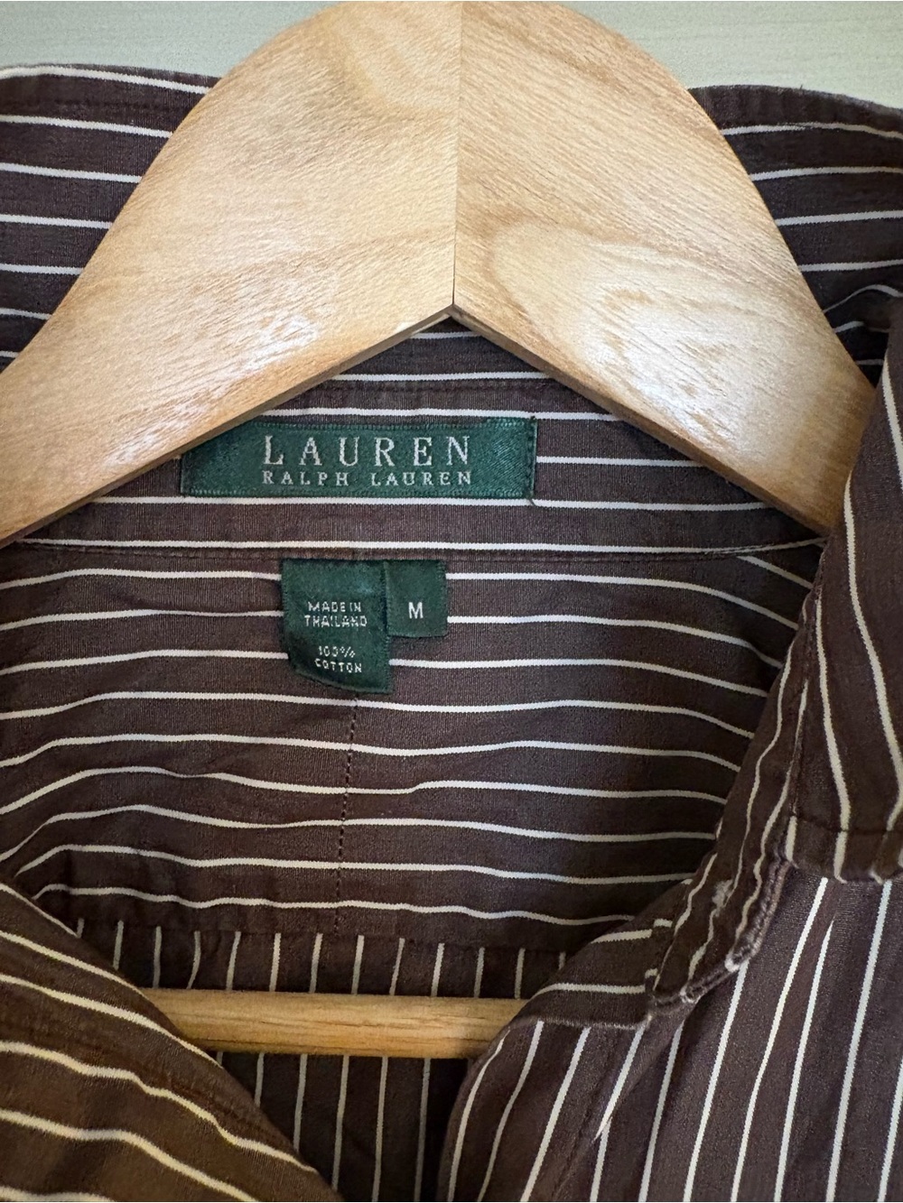 Ralph Lauren Brown Pinstripe Button-Down Shirt - Picture 2 of 2